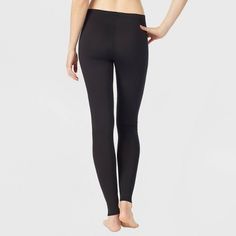 Warm Essentials by Cuddl Duds Women's Active Thermal Pants - Black S, Size: Small Micro-elastic Black Leggings For Loungewear, Black Micro-elastic Leggings For Loungewear, Winter Sports Tight Leggings, Winter Sports Elastane Leggings, Black Full-length Yoga Pants For Winter, Black Full Length Yoga Pants For Winter, Black Footless Sports Leggings, Snug Fit Full Length Bottoms For Winter, Winter Yoga Leggings With Snug Fit