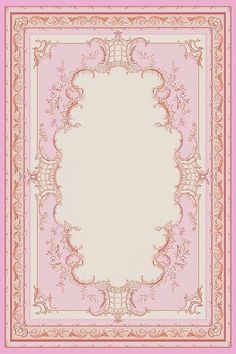 a pink and beige square with an ornate border