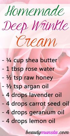 A homemade deep wrinkle cream can help you fade away fine lines and keep wrinkles away! It’s never too early to start using a deep wrinkle cream on your face. #fallbeauty #beautymood #cute #skincare #pretty #fashion #makeup #life #style #beautiful . Homemade Lotion, Aging Cream, Homemade Face, Skin Care Recipes, Beauty Recipe