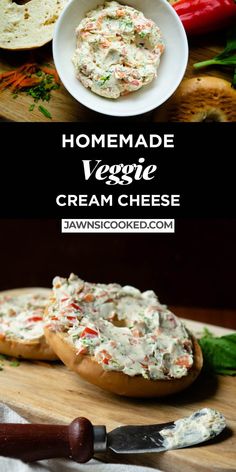 This super simple Homemade Veggie Cream Cheese Spread is easy to make, and tastes way better than any store bought veggie cream cheese, and is ready in minutes! This veggie cream cheese recipe is easily adaptable to what you have on hand!