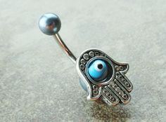 Hamsa Hand Belly Button Ring Evil Eye Belly Jewelry. $15.00, via Etsy. Reality Shifting, Button Piercing, Belly Bars, Trainspotting, 1 Tattoo, Button Rings