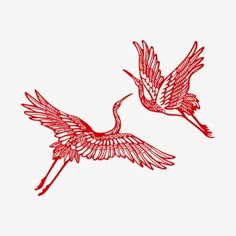 china Overlapping Tattoos, Crane Paper, Fly Bird, Crane Fly, Bird Clipart, Tatuaje A Color, Red Tattoos, Elegant Tattoos