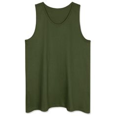 These Basic Tank Top Are The Ideal Spring/Summer Top For Those Who Want To Either Wear For A Casual Day Out, Working Out At The Gym, Or Just Lounging At Home. Regular Colors Made From 100% Combed Ring-Spun Cotton Heather Colors Made With 60% Cotton, 40% Polyester. This Super Lightweight And Soft, Solid-Colored Tank Is The Perfect Pick For Any Setting! Athletic Fit, Super Comfortable, And Plenty Of Room For Breathability And Flexibility. Color: Military Green *New Without Tag Solid Sleeveless Shirt For Summer, Casual Plain Tank Top For Summer, Casual Plain Cotton Tank Top, Plain Cotton Casual Tank Top, Cotton Crew Neck Tank Top For Summer, Summer Cotton Tank Top With Crew Neck, Casual Khaki Tops For Beach, Sporty Green Summer Shirt, Green Summer Tops For Everyday