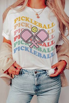 Cute and colorful + DESIGNED FOR COMFORT AND STYLE + PREMIUM COTTON + UNISEX SIZING Unique Gift Items, Graphic Tee Design, Pickleball, Tee Design, Style Me Pretty, Make You Smile, Style Me, Graphic Tee