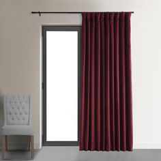 Burgundy Signature Extra Wide Velvet Blackout Curtain - HalfPriceDrapes.com Panels Bedroom, Velvet Room, Window Curtains Bedroom, Curtains Blackout, Half Price Drapes, Pocket Curtains, Red Panels, Darkening Curtains, Bedroom Windows