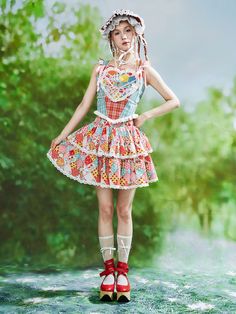 The price is for a skirt only, others are not included.   	 		 			Size 			S 			M 		 		 			Full Length 			39 			42 		 		 			Waist 			60-70 			65-75 Skirt With Lace Trim, Steampunk Fashion Male, Gothic Skirts, Skirt With Lace, Steampunk Accessories, Strawberry Print, A Skirt, Outfits With Hats, Print Skirt