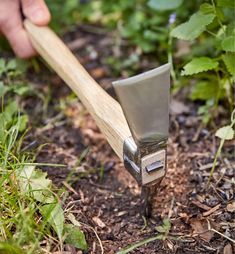 This high-quality, Japanese-made mattock is surprisingly lightweight and well balanced for comfortable one-handed use. The tool has a 3" pick end for breaking up compacted soil, and a 3" long by 2 1/2" wide mattock end. It has a tough, rust-resistant stainless-steel head, a 14" long Japanese white oak handle with a rubber grip, and an exposed wedge that can be tapped to tighten the handle if required. A stainless-steel cultivator mattock is available separately or with this pick as a set. Pick Mattock, Lawn Roller, Seed Drill, Gardening Tool Kit, Garden Activities, Japanese White, Garden Scissors