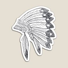 Retrouvez mes designs sur un tas de super produits ! Faites un tour sur ma boutique Redbubble #RBandME : https://www.redbubble.com/fr/i/magnet/INDIAN-STYLE-par-WadjeTLinked3/45929967.TBCTK?asc=u American Indian Headdress, Chiefs Headdress, Southwest Quilts, American Stickers, Native American Headdress, Cherokee Indian, Indian Headdress, Tattoo Stencil Outline, Tattoo Cover-up