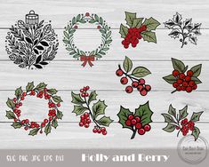 holly and berry svg files