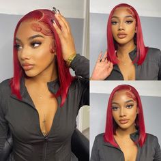 PRICES MAY VARY. 🍷99J burgundy lace front wigs human hair quality: HD lace front wigs human hair, lace Not stained when bob wig toned, burgundy bob wig human hair 9A quality glueless lace frontal wigs pre plucked, cut from young donor, cuticle one direction aligned 🍷13x4 burgundy lace front bob wigs human hair lace type: 13x4 real frontal wigs human hair HD lace nude see through,bigger parting space 13x4 everywhere,burgundy red bob wig human hair easy to blend in any skin, you can part it to a Red Bob Wig, Red Bob, Bob Lace Front Wigs, Lace Front Wigs Human Hair, Red Wigs, Hair Bob, Wigs Human Hair, Straight Lace Front Wigs, Hair Replacement