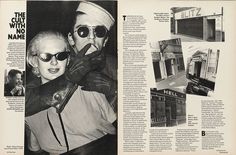 an article in the magazine features photos of people wearing sunglasses and holding each other's arms