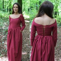 Long Sleeve Linen Corset Dress With Boning and Lace-up Back Cottagecore Medieval Fairytale Wedding Costume Style - Etsy Elegant Long Sleeve Dress With Lace-up Back, Fitted Long Sleeve Fairycore Dress, Medieval Style Corset Back Wedding Dress, Medieval Corset Back Dress For Wedding, Medieval Corset Dress For Wedding, Gothic Long Sleeve Medieval Wedding Dress, Fitted Long Sleeve Victorian Dress For Medieval Festivals, Fitted Long Sleeve Medieval Dress For Fall, Fitted Long Sleeve Victorian Dress In Medieval Style