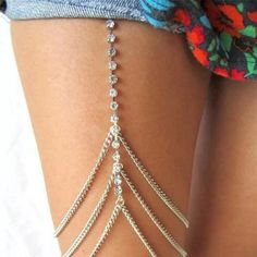 Body Jewelry Chain Garter, Leg Jewelry, Thigh Chain, Leg Harness, Leg Chain, Body Chains, Wedding Garter, Funky Jewelry, Warrior Princess