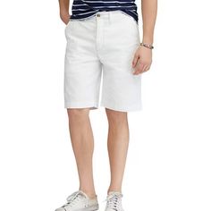 Polo Ralph Lauren Relaxed Fit Twill 10" Inseam Surplus Shorts From Polo Ralph Lauren, These Shorts Feature: Flat Front Eased Fit Through The Seat And The Thighs Zippered Fly With A Buttoned Closure; Belt Loops Angled Pockets At The Hips Welt Coin Pocket At The Right Waist Buttoned Welt Pockets At The Back Ralph Lauren's Signature Pony Is Embroidered Above The Back Right Pocket Approx. 10" Inseam Cotton Machine Wash B080 Classic White Bottoms With Built-in Shorts, Classic White Bermuda Shorts, Classic White Shorts With Pockets, Classic White Cotton Bermuda Shorts, White Bermuda Shorts With Built-in Shorts, Classic White Shorts For Spring, Classic White Spring Shorts, Classic White Bermuda Shorts For Summer, Classic White Bottoms With Short Inseam