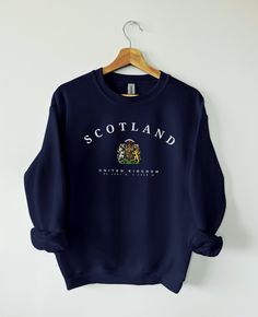 PRODUCT DETAILS & SIZING Scotland is a country that is part of the United Kingdom, located in the northern part of the island of Great Britain. It shares a border with England to the south and is otherwise surrounded by the Atlantic Ocean, with the North Sea to the northeast and the Irish Sea to the south. Our Scotland sweater is available in multiple different colors. Made from high-quality materials, this sweater features a classic design with a modern twist. Scotland sweater fits both men and Italy Shirt, England Shirt, Mary Rose, Hms Victory, Port City, Newcastle Upon Tyne, Sweater Fits, Inverness, Sunderland