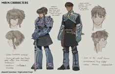 an image of some character sketches from the video game fire emblems, which is based on anime characters