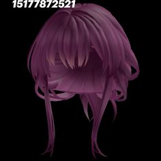 an anime character with purple hair and long, straight bangs is shown in the dark