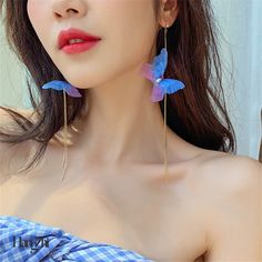 Trendy Light Blue Jewelry For Party, Trendy Light Blue Party Jewelry, Spring Party Blue Jewelry, Purple Earrings For Spring Party, Light Blue Earrings For Party, Trendy Party Tassel Earrings, Blue Jewelry For Summer Party, Blue Summer Jewelry For Party, Summer Blue Jewelry For Party