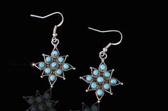 Etu Star Turquoise & Sterling Silver Earrings Time Will Tell, My Wedding Day, Green Earrings, Well Done, Delicate Flower, Chains For Men