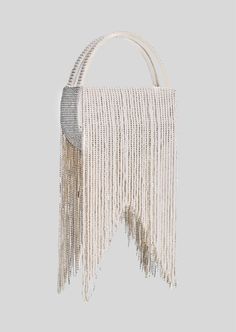 Estel Medium Pearl Fringe Bag Luxury Bags With Rhinestone Fringe, Luxury Formal Bag With Beaded Fringe, Evening Rectangular Bag With Beaded Fringe, Evening Rectangular Bags With Beaded Fringe, Rectangular Evening Bag With Beaded Fringe, Luxury Bags With Beaded Fringe, Luxury Fringe Shoulder Bag For Party, Elegant Shoulder Bag With Beaded Fringe For Party, Elegant Beaded Fringe Shoulder Bag For Party