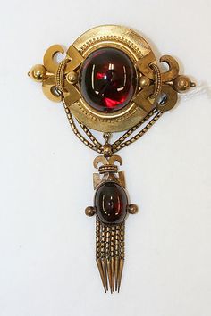 Brooch Tea Inspiration, Pyrope Garnet, Gold And Red, Garnet Jewelry, Ancient Jewelry, Ear Rings, Old Jewelry, Victorian Jewelry, Vintage Jewels