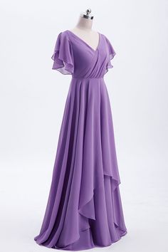 Purple Chiffon Bridesmaid Dress, डिजाइनर कपड़े, Simple Frocks, Simple Prom Dress, Chiffon Bridesmaid Dresses, Long Bridesmaid Dress, Linnet, Frock Design, Chiffon Bridesmaid