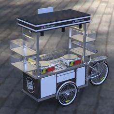 Bike Food Cart, Roda Gerobak, Crepe Food, Food Stand Design, Food Carts For Sale, Food Cart Business