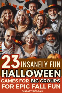 an image of halloween games for big groups with text overlay that reads 23 insanely fun halloween games for big groups for epic