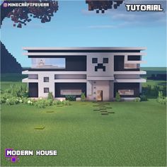 an image of a modern house in minecraft