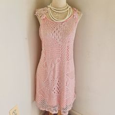 Really Cute Short Dress For Beach, Vacation. Cruise. Nwot. Taken Out Of Wrapping To Photograph. Dress Is 33" Long From Shoulder To Hem. It Is Lined Underneath. Very Pretty Bra Friendly Lace Detail On Straps. Size Xl Bust 40" Unstretched With More Stretch. Hip 40" Unstretched With More Stretch. From Smoke Free Home. Pink Short Dress, Pretty Bra, Dress For Beach, Pink Dress Short, Cute Short Dresses, Pretty Bras, Beach Cruise, Vacation Cruise, Peachy Pink