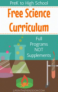 a poster with the words free science curriculum