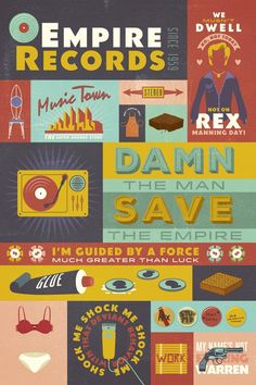 an advertisement for empire records featuring various items