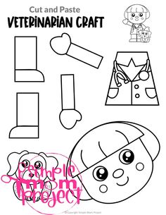 the cut and paste pattern for an animal craft