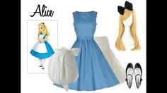 the alice costume is blue and white