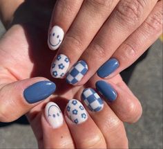 Summer Nails One Color, Nails One Color, Checkered Nails, August Nails, Cute Simple Nails, One Color Nails, Simple Gel Nails, Summery Nails