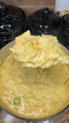 a bowl filled with food sitting on top of a counter