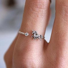 Unicorn Ring, Raw Aquamarine, Aquamarine Stone, Girly Jewelry, Delicate Rings, Fine Rings, Birthday Gifts For Girls, Unicorn Birthday, Open Ring