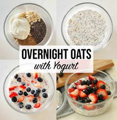 overnight oats with yogurt and berries