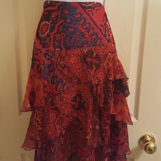 Reposhing This Item I Purchased From @Mcoordinator200. Little Shorter Than I Expected, So Never Worn By Me. Questions? Leave A Comment Below! Ruffle Skirt, Von Furstenberg, Diane Von, Diane Von Furstenberg, Abstract Print, Red Blue, Red And Blue, Womens Skirt, Summer Outfits