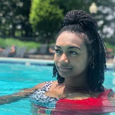 Swimming With Locs, Microlocs Hairstyles, Sisterlocks Updo, Loc Colors, Loc Care, Hairstyles For Swimming, Natural Hair Pictures, True Jeans, Hair Gif