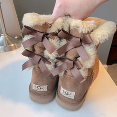 Good Used Condition Uggs Sneakers, Shoes Uggs, Cute Uggs, Winter Swag, Bailey Bow Uggs, Soft Life, Bailey Bow, Cute Nike Shoes, Jewelry Accessories Ideas