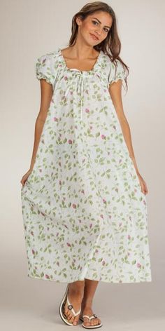 Blooming Vines, White Nightgown, Girl Dress Patterns