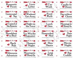 valentine's day gift tags with words and hearts on them, one for each other