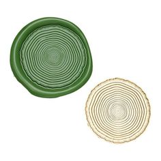 two green plates sitting next to each other