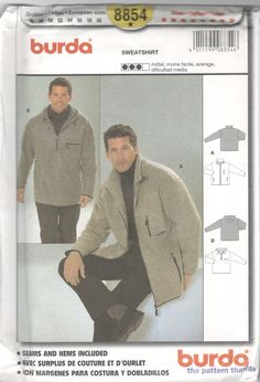 an image of a man wearing a jacket and pants in the sewing book burda