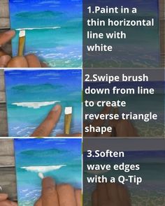 step by step instructions on how to paint a beach scene