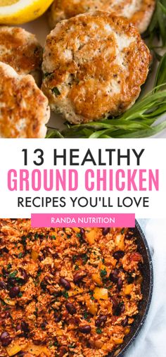 healthy ground chicken recipes you'll love with lemons and herbs in the background