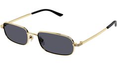 Gucci sunglasses model GG1457S Lettering eyewear collection rectangle metal frame featuring shiny endura gold frame and gold lens. Chloe Kids, Sunglasses Model, Rectangle Sunglasses, Gucci Sunglasses, Metal Logo, Gold Frame, Face Shapes, Perfect Pair, Metal Frame