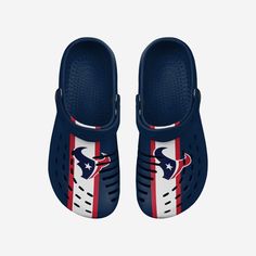 Strap in and seize the day. With these Houston Texans Team Stripe Clogs with Straps, you'll always be ready to kick it into sports mode. Features All-over team-colored, striped design so you can rep the team in style Team logo displays on each, in case there were any doubts where your allegiances lie Comfortable heel strap, perfect for any outdoor adventure Roomy, comfortable fit to help you enjoy every step Ventilation gaps for maximum breathability Versatile, lightweight clog shoe that will ke Sporty Breathable Clogs For Sports, Sporty White Fade-resistant Clogs, Sporty Fade-resistant Clogs For Sports, White Breathable Sports Clogs, Sporty White Clogs For Sports, White Sporty Clogs For Sports, Clog Shoe, Seize The Day, Tie Dye Designs