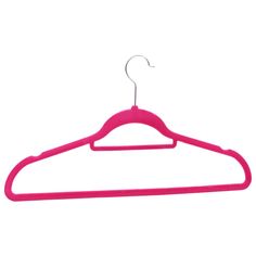 a pink plastic hanger on a white background